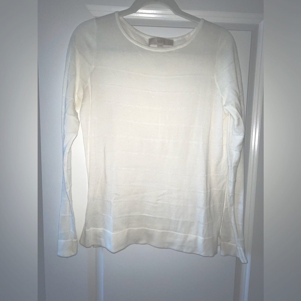 Loft cream colored, long sleeves, very soft top!